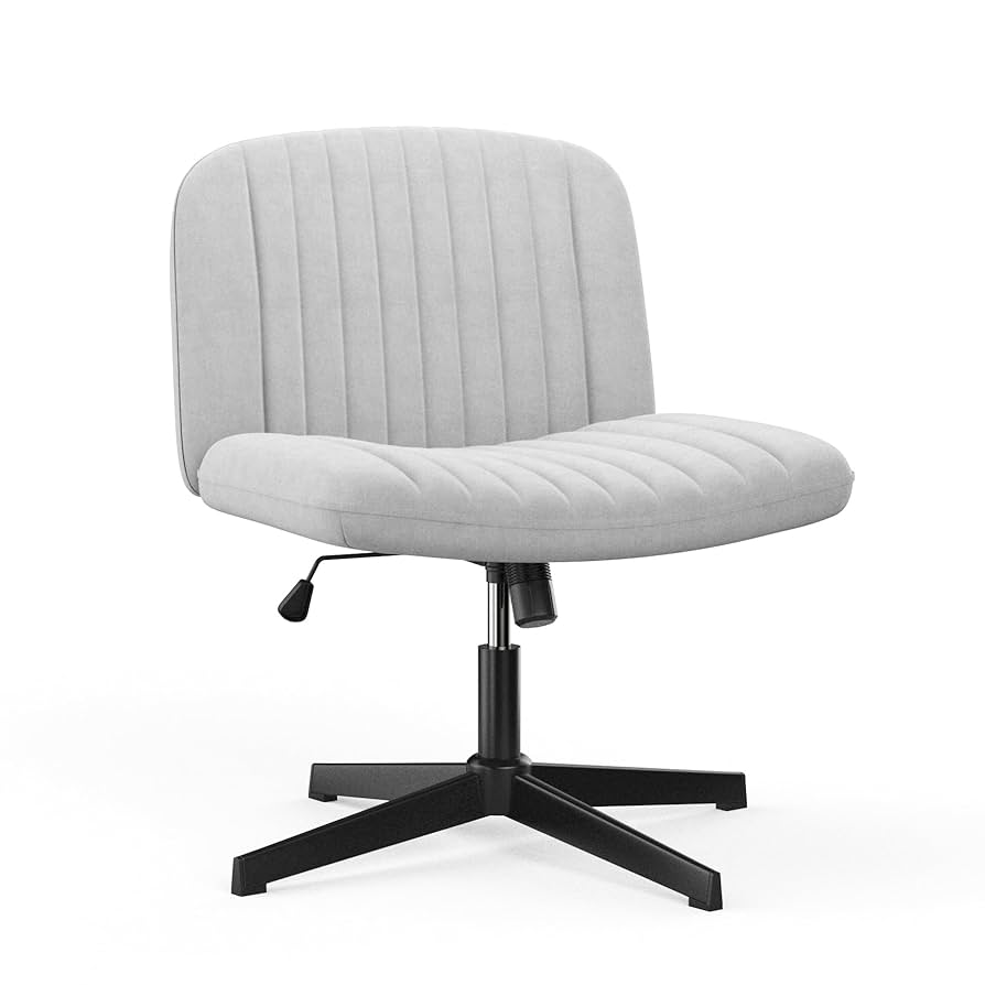 naspaluro Armless Office Chair No Wheels Velvet Fabric Cross